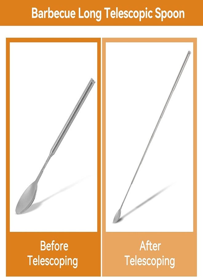 LIZEALUCKY Stainless Steel Extendable Stirring Spoon - 24.4in Long Telescopic Handle for Barbecue & Tableware Supplies - Image 5