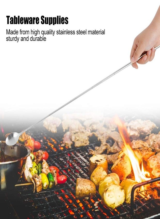 LIZEALUCKY Stainless Steel Extendable Stirring Spoon - 24.4in Long Telescopic Handle for Barbecue & Tableware Supplies - Image 2