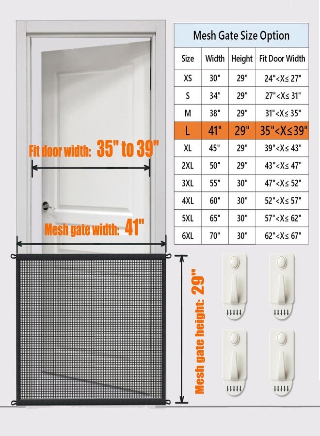 Cupount 2-Pack Dog Gate for Stairs Pet Gates for The House: Dogs Screen Mesh Gate for Doorways Stairways Indoor Safety 29 inches Tall, 41 inch Wide - Image 3