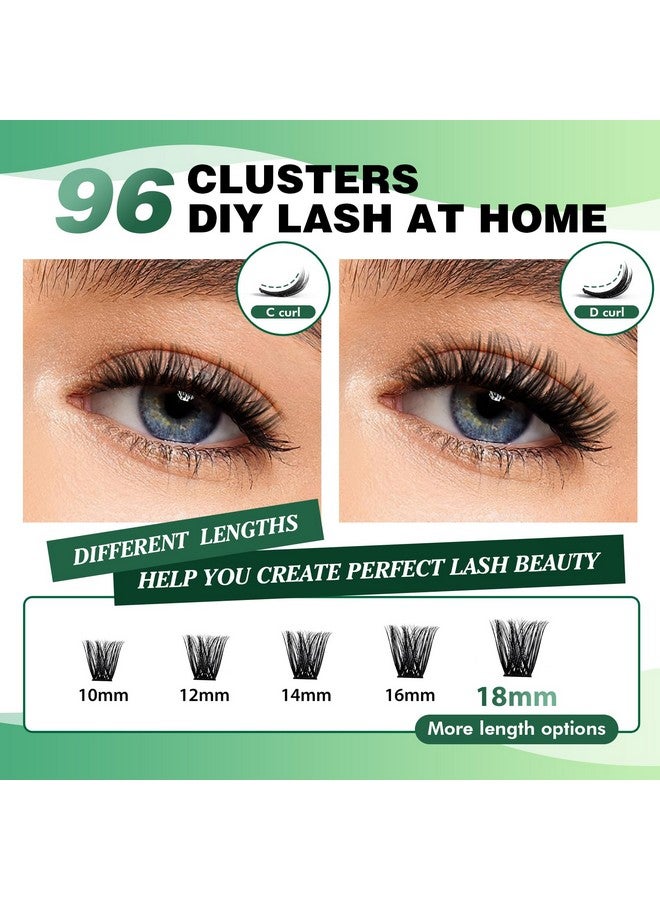 KEYYOU Lash Clusters 96pcs Individual Lashes Y01 D Curl 14mm Eyelash Clusters KEYYOU Volume Wispy Lash Extension Soft&Comfortable Easy DIY at Home(Y01,D-14mm) - Image 3