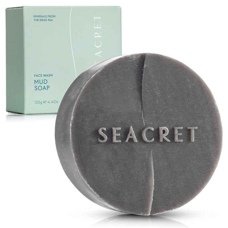 SEACRET MUD SOAP BAR AllNatural Black Mud Bar Soap Enriched with Guinness Kernel Oil Witch Hazel  Sea Salt for Cleaning Exfoliating Detoxifying Face  Body Normal to Oily Skin 44 Oz