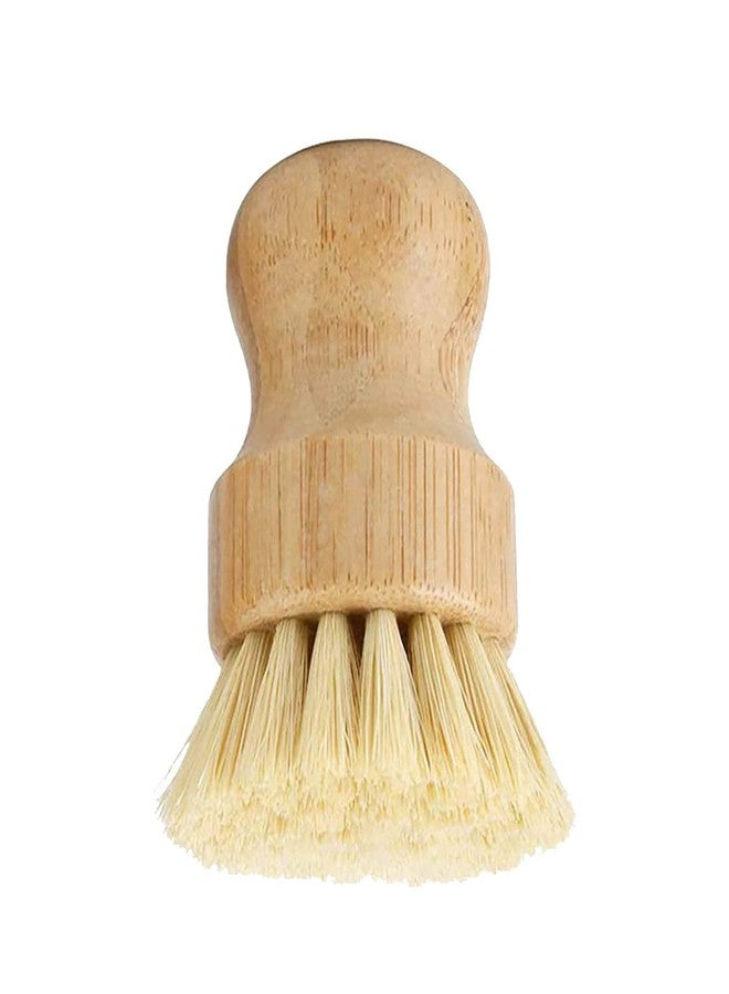 WinldMonmo 1 Pcs Palm Wooden Dish Scrubber Brush,Bamboo Dish Brush Set, Dish Brushes, Durable Wood Dishes Scrub Brush, Natural Round Vegetable Cleaning Pots Pans Sink Washing Kitchen Brush & Tools - Image 1