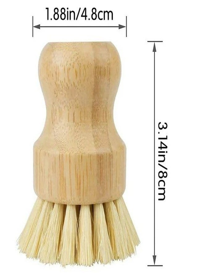 WinldMonmo 1 Pcs Palm Wooden Dish Scrubber Brush,Bamboo Dish Brush Set, Dish Brushes, Durable Wood Dishes Scrub Brush, Natural Round Vegetable Cleaning Pots Pans Sink Washing Kitchen Brush & Tools - Image 3