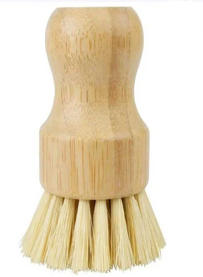 WinldMonmo 1 Pcs Palm Wooden Dish Scrubber Brush,Bamboo Dish Brush Set, Dish Brushes, Durable Wood Dishes Scrub Brush, Natural Round Vegetable Cleaning Pots Pans Sink Washing Kitchen Brush & Tools - Image 4
