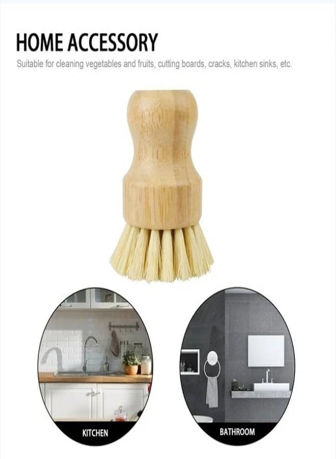 WinldMonmo 1 Pcs Palm Wooden Dish Scrubber Brush,Bamboo Dish Brush Set, Dish Brushes, Durable Wood Dishes Scrub Brush, Natural Round Vegetable Cleaning Pots Pans Sink Washing Kitchen Brush & Tools - Image 2