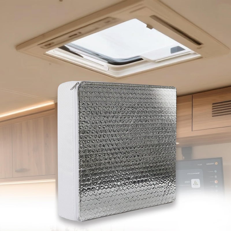 EDIETH 14x14x3 RV Vent Insulator 1Pack Universal Reflective Skylight Cover for Camper Vents Thermal Insulation Noise Reduction Fits 14x14 Inch RV Sunroof - Image 2