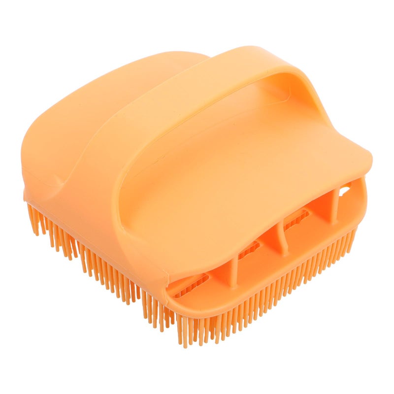 Orange Silicone Body Scrubber Bath Brush For Exfoliating And Massage Shower Cleaning - Image 2