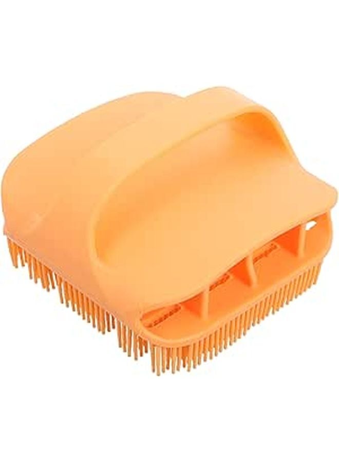 Orange Silicone Body Scrubber Bath Brush For Exfoliating And Massage Shower Cleaning - Image 1