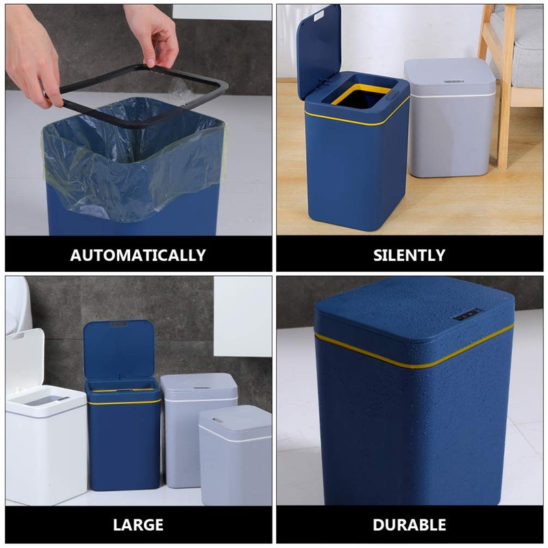 woobles Automatic Dustbin Kitchen Trash Can Automatic Trash Can Plastic Garbage Container Bin Trash Can Waste Container for Bathroom Kitchen Office Home Automatic Trash Bin - Image 2