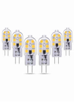G4 2W LED Light Bulbs Cool White 6000K, AC/DC 12V, 200LM, Equivalent to G4 Capsule Halogen Bulb 10W-20W, G4 Bi-Pin 12V LED, Not Dimmable, 6pcs