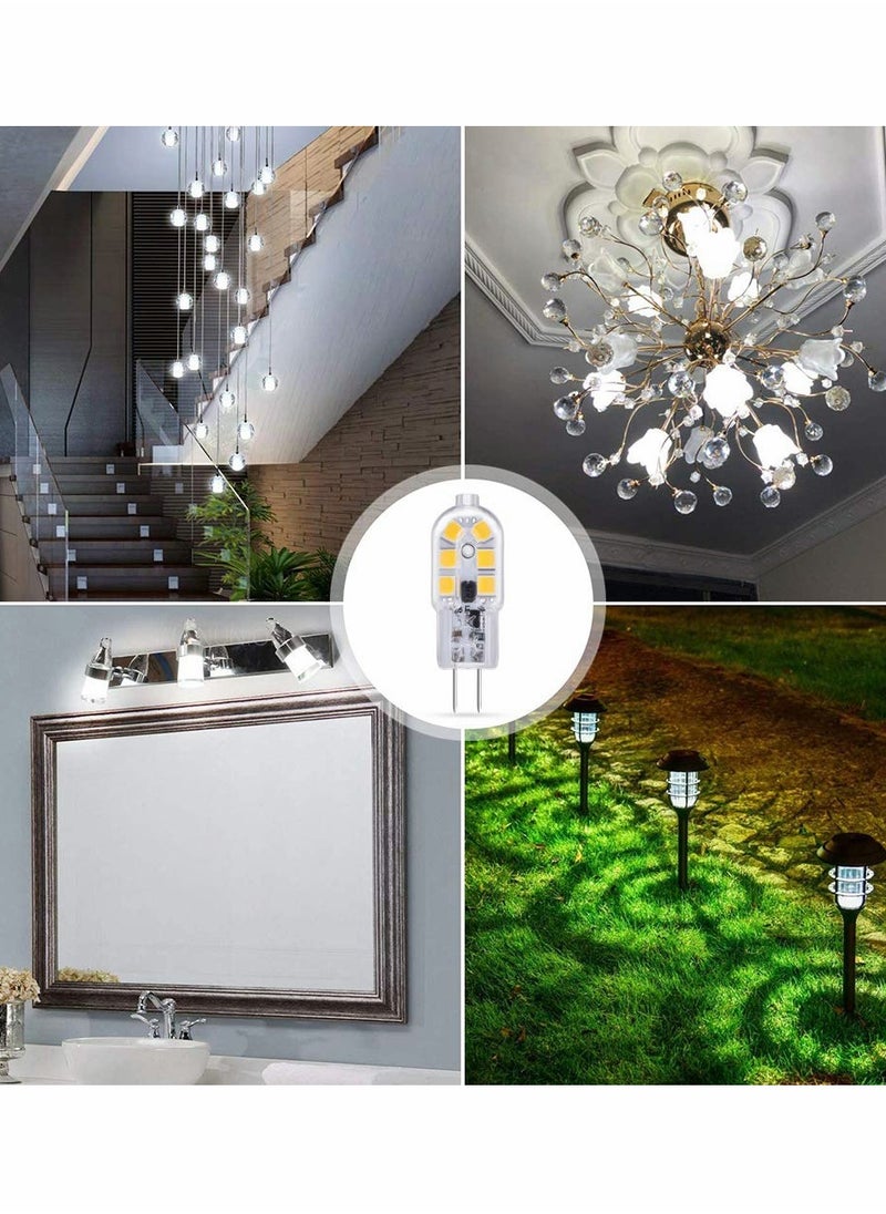 Generic - G4 2W LED Light Bulbs Cool White 6000K, AC/DC 12V, 200LM, Equivalent to G4 Capsule Halogen Bulb 10W-20W, G4 Bi-Pin 12V LED, Not Dimmable, 6pcs - Image 1