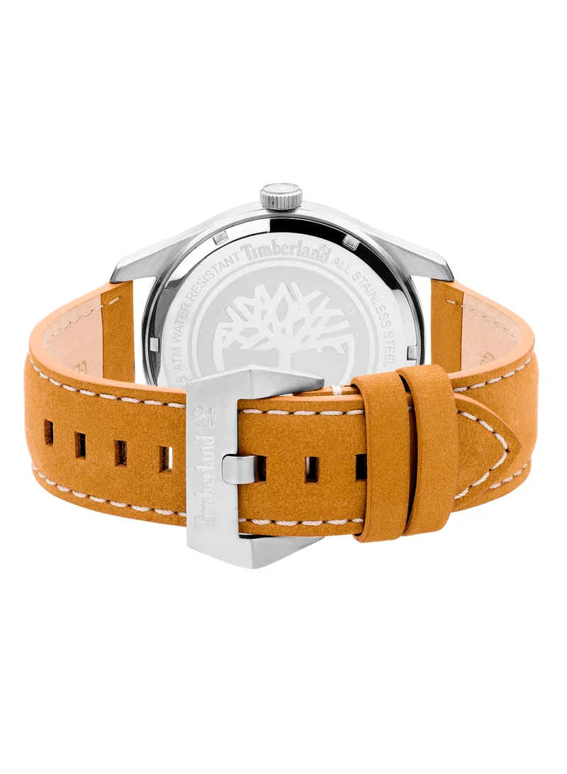 Timberland Ferndale Men's Watch Analog Beige Dial Cream Leather Strap