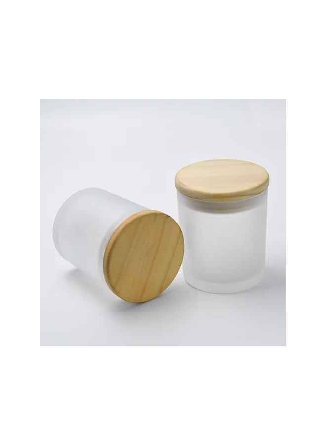 The Bros ATK_Frosted Glass Storage Jars with Bamboo Lids – Airtight Containers for Candles, Spices, or Pantry Organization (Set of 10, 200ML) - Image 5