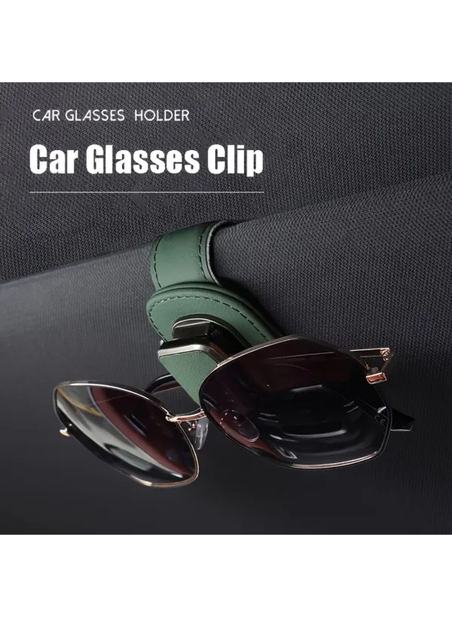 Heavy Duty PU Leather Car Sun Visor Holder With Glasses Clip Dashboard Organizer One Touch Installation Compatible With Smartphones And Glasses Assorted Varieties - Image 3