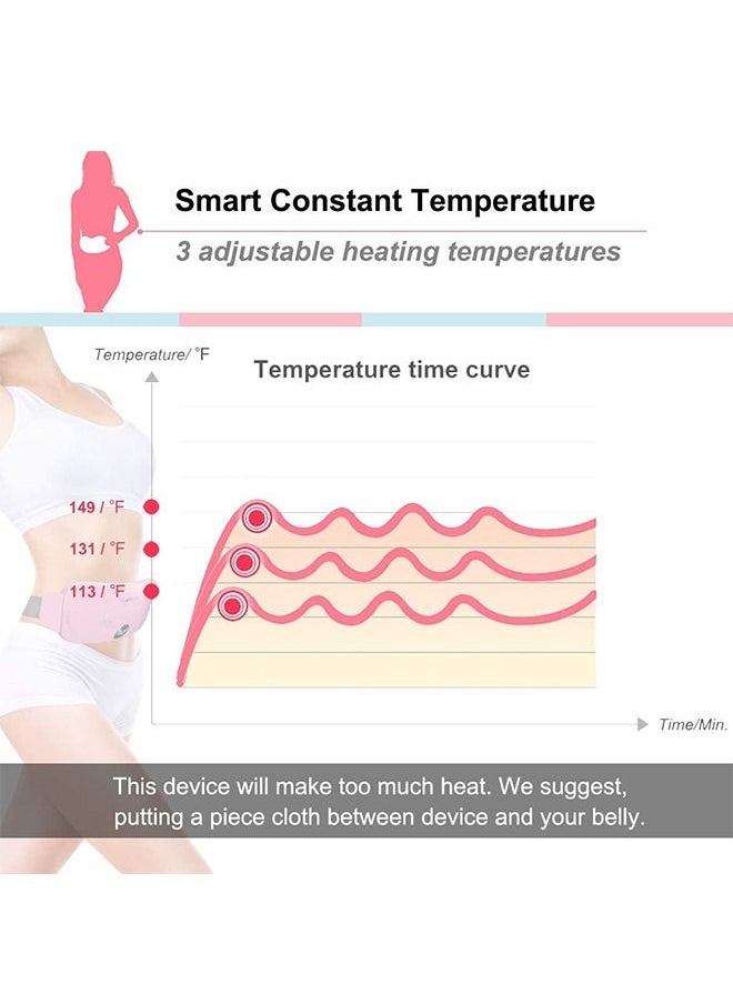 General - Portable Menstrual Heating Pad,Wireless Rechargeable Cordless Heat Therapy Massager for Period Cramps Relief,Travel-Friendly Wearable Pain Relief Device,Birthday Gifts for Women (Pink) - Image 1