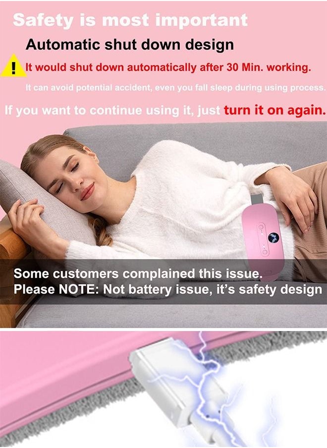 General - Portable Menstrual Heating Pad,Wireless Rechargeable Cordless Heat Therapy Massager for Period Cramps Relief,Travel-Friendly Wearable Pain Relief Device,Birthday Gifts for Women (Pink) - Image 1