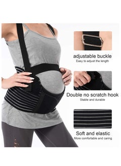 GUDOO Maternity belt Belly Band Support Maternity Belt Pregnancy Belly Band Waist Abdominal Back Belly Band Support Brace Adjustable Breathable Belly Support Care Black L  - Image 5