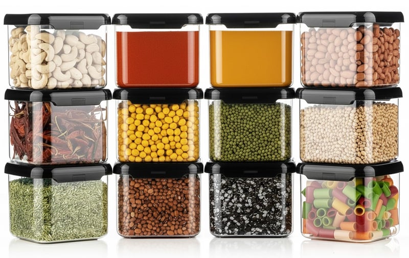 Nexium Plastic Kitchen Container Set with Airtight Lids for Storage | Masala Box Set of 12 500ml - Image 3