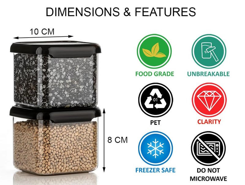 Nexium Plastic Kitchen Container Set with Airtight Lids for Storage | Masala Box Set of 12 500ml - Image 2