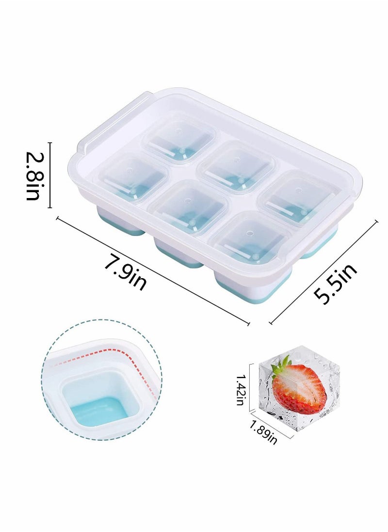 Y&D - Ice Cube Trays, Easy Release Silicone Trays with Removable Lid Large Square Molds for Cocktail, Whiskey, Soda, Baby Food - Image 1