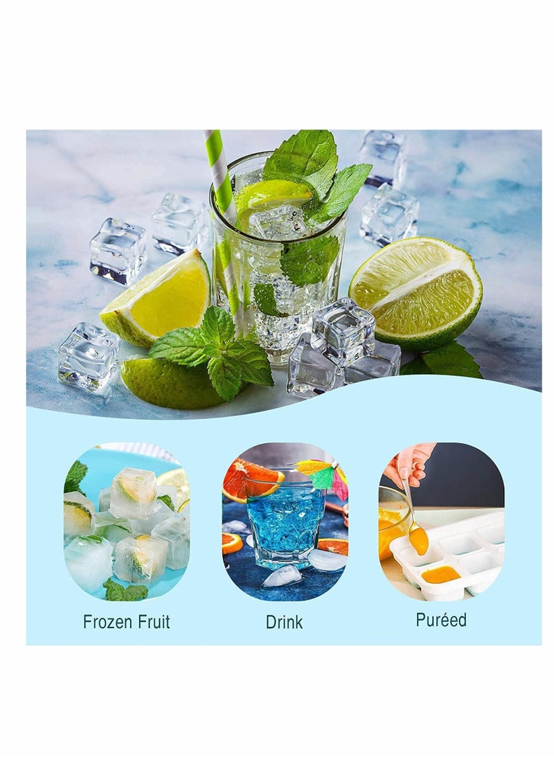 Y&D - Ice Cube Trays, Easy Release Silicone Trays with Removable Lid Large Square Molds for Cocktail, Whiskey, Soda, Baby Food - Image 1