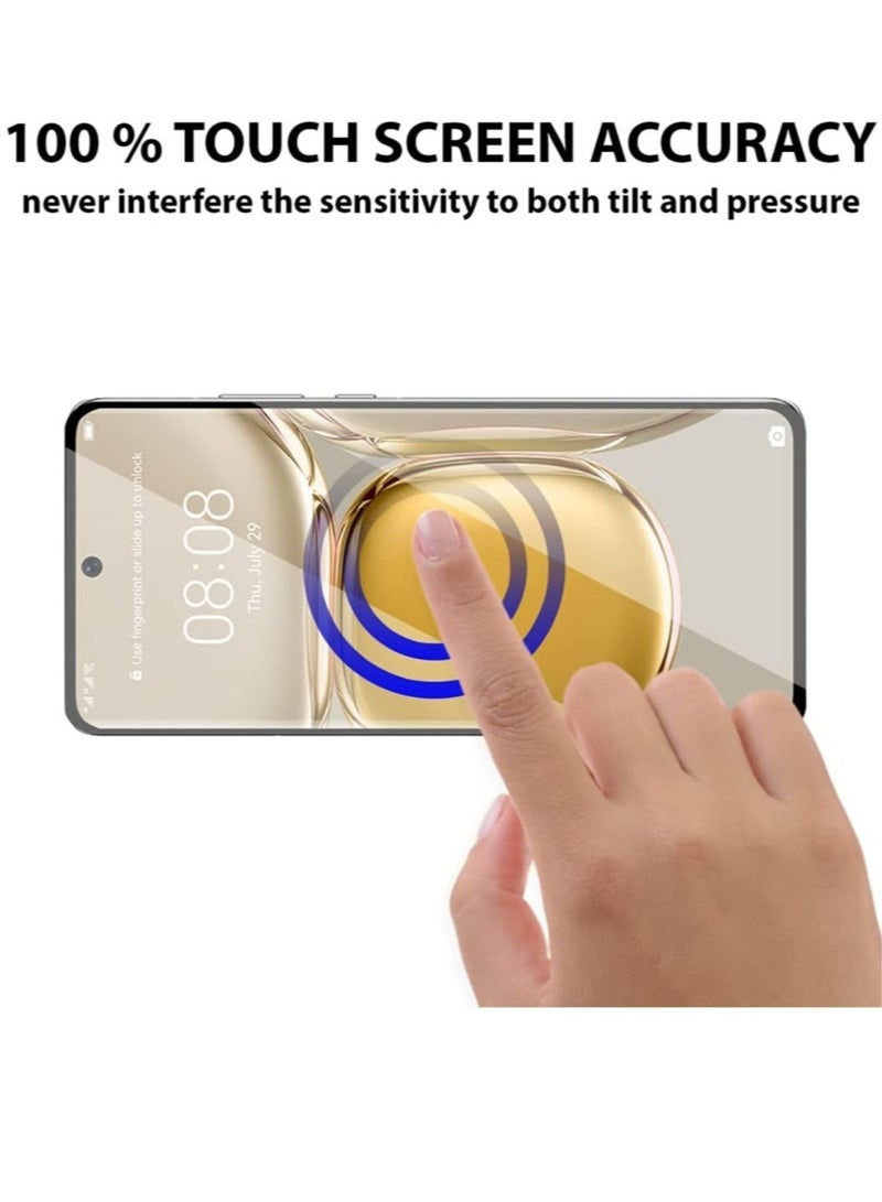 Huawei P50 Pro Tempered Glass, 3D Curved Full Glue, (Full Screen Coverage), Touch Sensitive, Anti Scratch, HD Clear, Case Friendly
