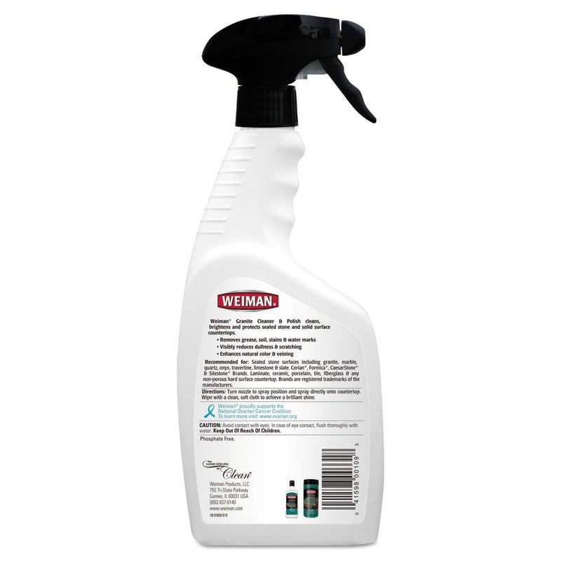 Weiman Granite Cleaner and Polish - 24 Ounce 6 Pack - For Granite Marble Soapstone Quartz Quartzite Slate Limestone Corian Laminate Tile Countertop and More - Image 2