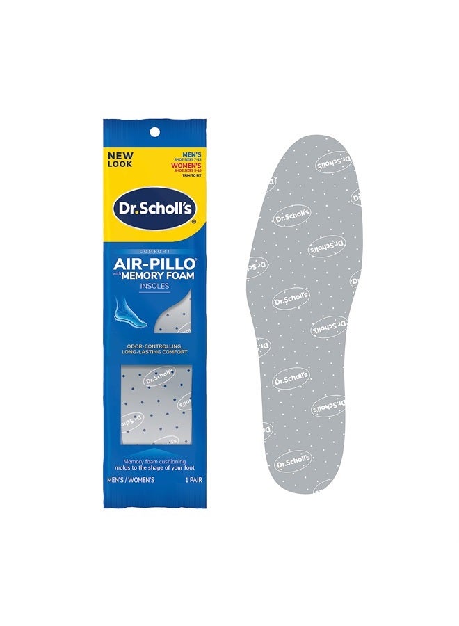 Dr. Scholl's Air-Pillo with Memory Foam Insoles, Unisex (Men 7-12) (Women 5-10), 1 Pair, Trim to Fit Inserts - Image 1