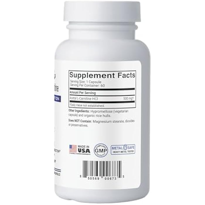 Superior Labs Acetyl L-Carnitine 500 mg, High Potency ALCAR, Pure Non-GMO, Zero Synthetic Additives, Maximum Absorption, Energy & Fat Metabolism, Brain, Nerve & Cellular Detox Support, (60 Veg Caps) - Image 2
