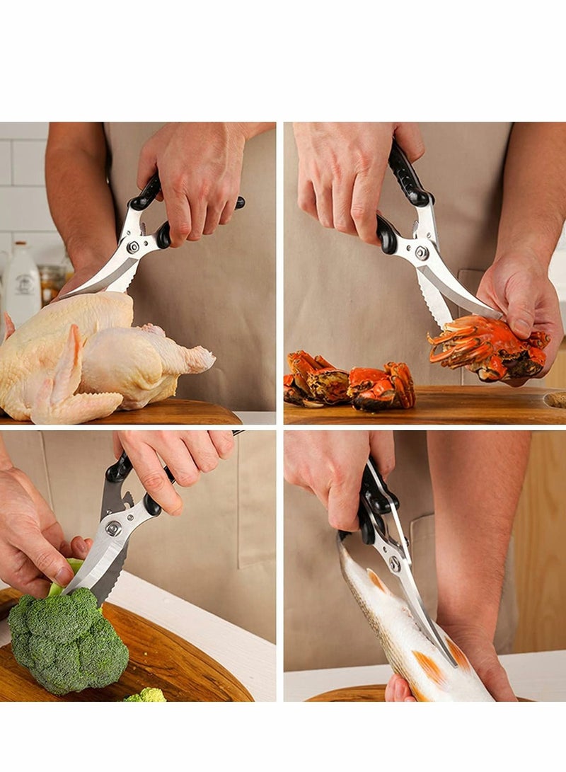 Excefore Heavy Duty Kitchen Scissors, Sharp Kitchen Scissors Multipurpose Utility Stainless Steel Scissor, Kitchen Shears for Chicken, Poultry, Fish, Meat, Vegetables, Herbs, BBQ, Bones, Flowers, Nuts - Image 2