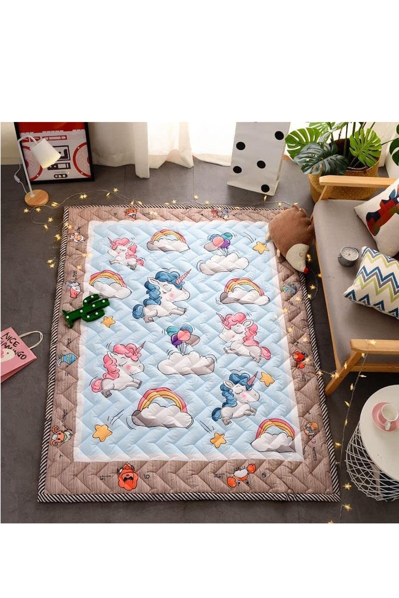 MONOGUE Soft Thick Baby Play Mat Washable Non-Slip Crawling Mat Skin-Friendly Cotton for Babies & Toddlers - Image 1