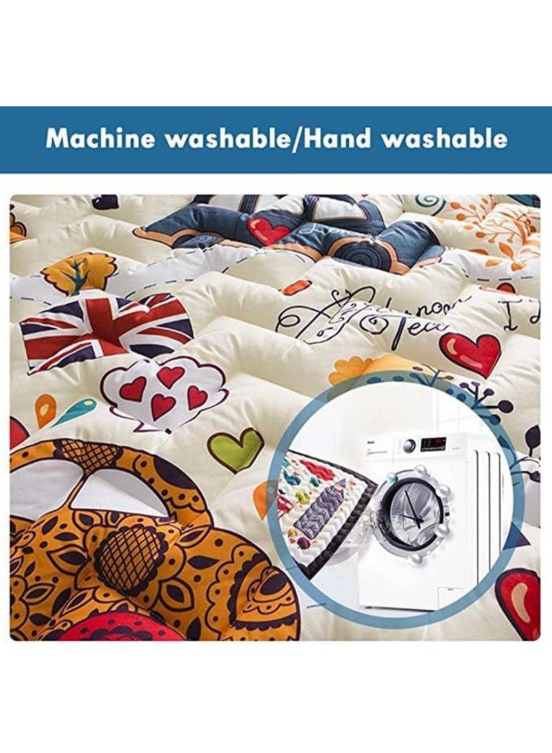 MONOGUE Soft Thick Baby Play Mat Washable Non-Slip Crawling Mat Skin-Friendly Cotton for Babies & Toddlers - Image 3