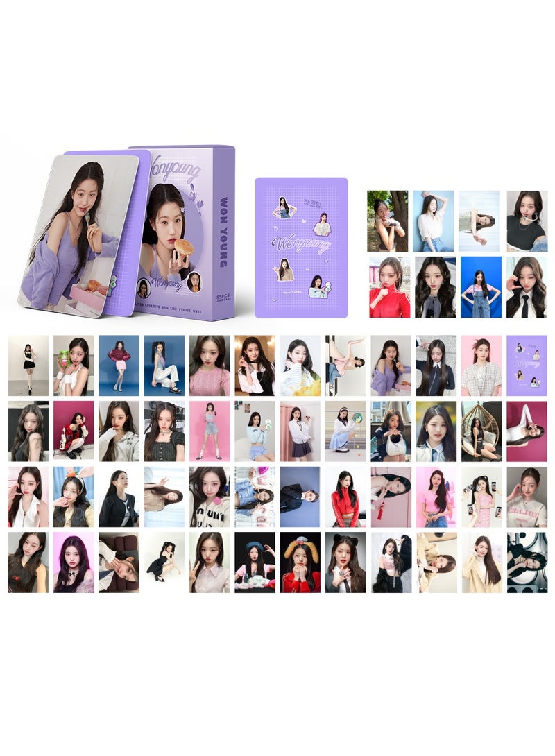 xozgdovg Integrate small card KPOP Korean Wave photo card 55 boxed DIY collection IVE support Zhang Yuanying small card 