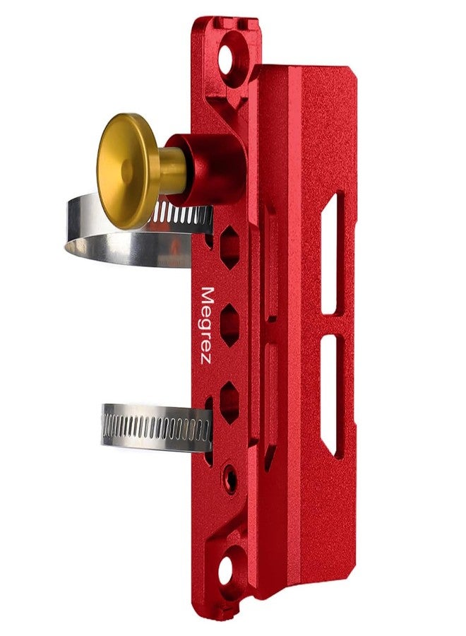 MEGREZ Adjustable Fire Extinguisher Mount Holder, Aluminum Quick Release Fire Extinguisher Holder with 8 Clamps, Compatible with Jeep Wrangler UTV Polaris RZR, Red - Image 2