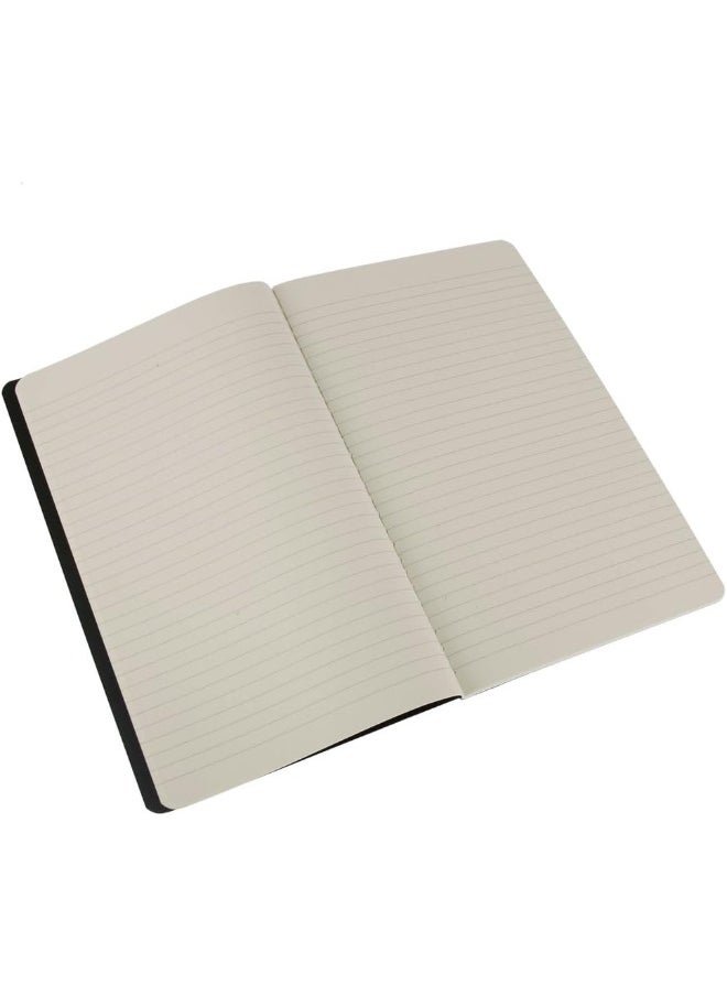 Moleskine - Cahier Journal - Set 3 Notebooks with Ruled Pages - Cardboard Cover with Visible Cotton Stiching - Color Black - Large 13 x 21 cm - 80 Pages