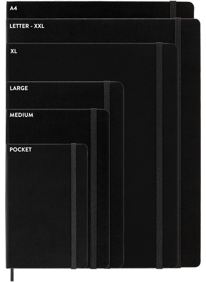 Moleskine - Cahier Journal - Set 3 Notebooks with Ruled Pages - Cardboard Cover with Visible Cotton Stiching - Color Black - Large 13 x 21 cm - 80 Pages