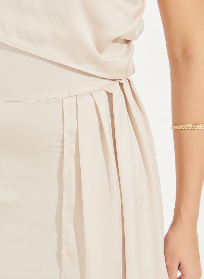 Styli Gathered One Shoulder Draped Maxi Dress  - Image 4