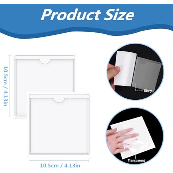 rayihni 12 Pcs Car Windscreen Tax Disc Holders Parking Permit Holders Clear Self-Adhesive Card Sleeves Replaceable Label Pockets with Top Open for Badges Ticket Photos Business Cards (10.5x10.5cm) - Image 3