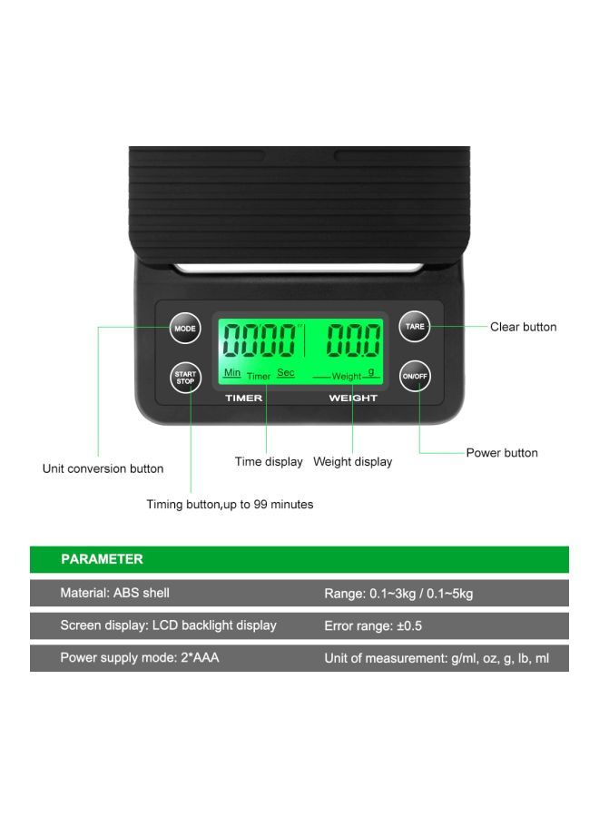 NIBEMINENT High Precision LCD Electronic Scale Black - Image 5