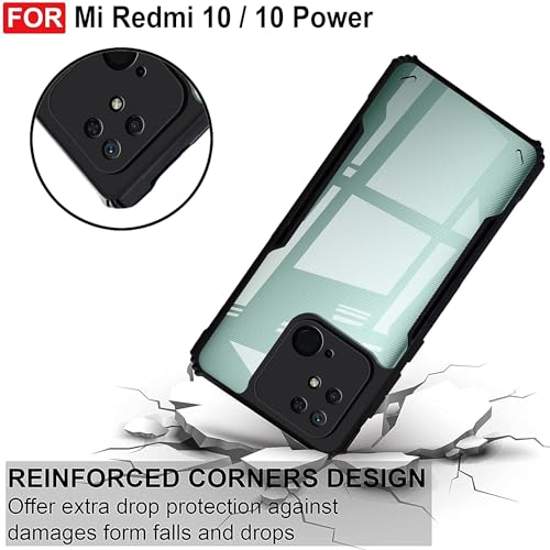 SHINESTAR Redmi 10 / Redmi 10 Power Back Cover Case | Ultra Thin 360 Degree Protection Crystal Clear Tranparent Bumper Back Cover Case for Redmi 10 / Redmi 10 Power - Black - Image 4