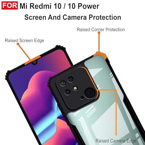 SHINESTAR Redmi 10 / Redmi 10 Power Back Cover Case | Ultra Thin 360 Degree Protection Crystal Clear Tranparent Bumper Back Cover Case for Redmi 10 / Redmi 10 Power - Black - Image 5