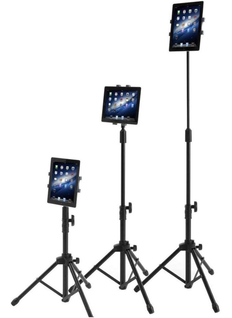 ELTRAZONE iPad Tripod Stand – Height Adjustable Foldable Floor Cradle Mount for Apple iPad, iPad Mini & All 7-10 Inch Tablets – Universal Tablet Tripod Holder with 360° Rotation, Anti-Slip Grip, and Carrying Case – Ideal for Home, Office, Video, and Presentation Use - Image 1