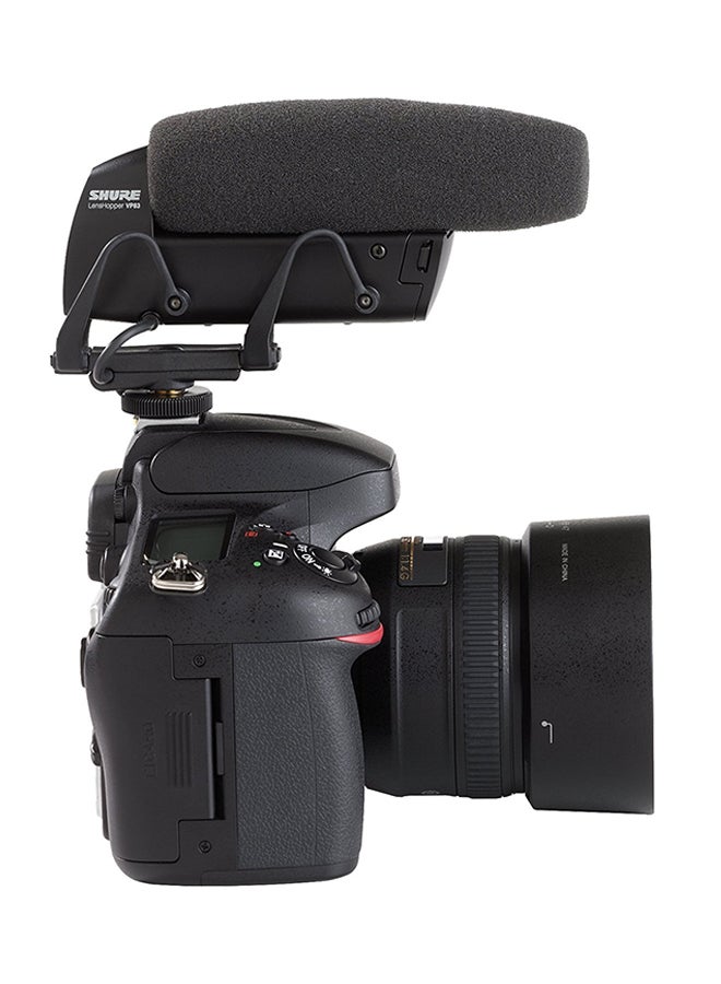 Shure VP83F, Camera-Mount Condenser Microphone with Integrated Flash Recording, Premium Vlogging Mic Holder for DSLR & HD Camcorder VP83F Black - Image 3
