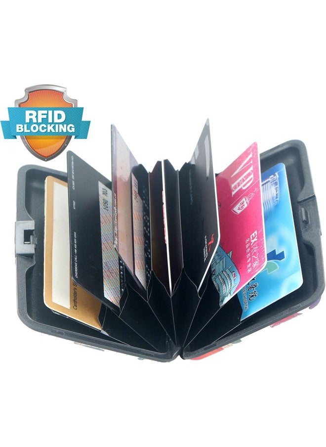 BoHong RFID Credit Card Holder Mini Aluminum Card Wallet RFID Blocking Slim Metal Hard Card Case Business Cards Holder ID Case for Women Men-Flower  - Image 5