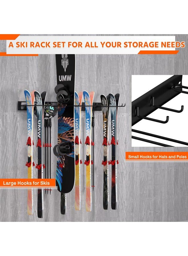 Ultrawall Wall Mount Ski Rack, Garage Ski Storage Rack, Ski Hangers For 8 Pairs of Skis - Image 5