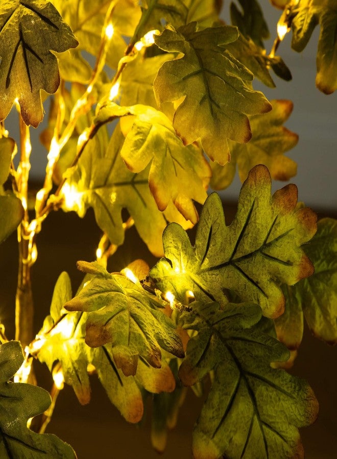 Nearly Natural 4ft Pre-Lit Green Autumn Oak Artificial Fall Tree with 150 Warm White LED Lights - Image 4