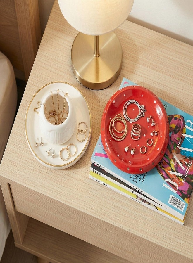 Glazery Mushroom Jewelry Ring Holder for Women, Handmade Ceramic Decorative Jewelry Tray Trinket Dish for Rings Earrings Necklace, Engagement Birthday Mushrooms Gifts for Women Mom, Cottagecore Decor - Image 3