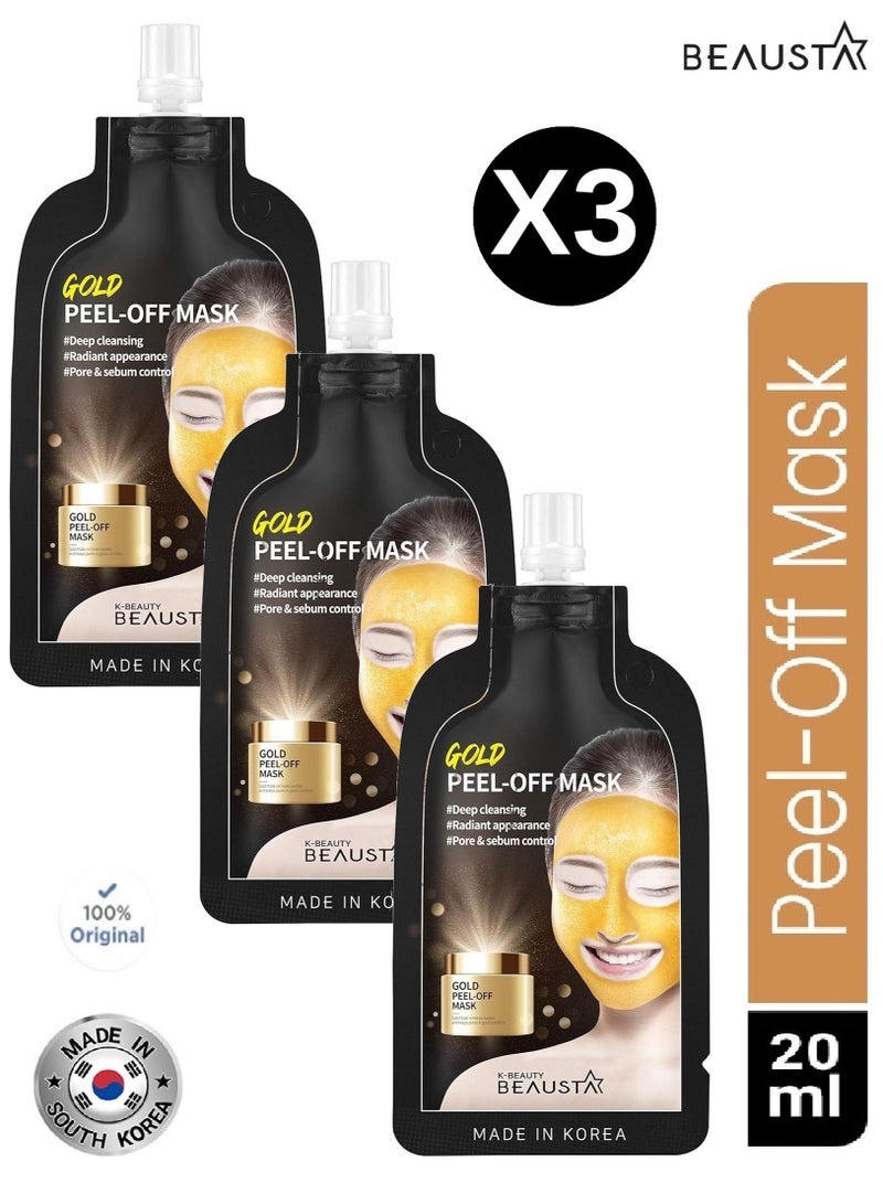 BEAUSTA 3 Pack of Beausta Gold Peel Off Mask  20 ml - Image 1