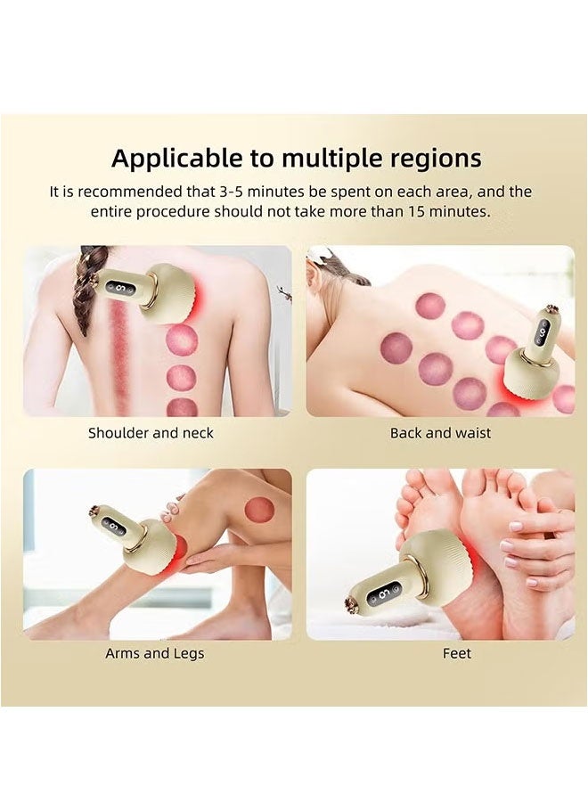 Electric Scraping Massager Rechargeable Scraping Physiotherapy Device with Meridian Brush Cupping and Negative Pressure Moving Cupping Scraping Tool Includes Three Bottles of Essential Oils - Image 4
