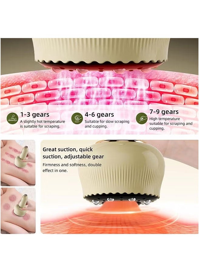 Electric Scraping Massager Rechargeable Scraping Physiotherapy Device with Meridian Brush Cupping and Negative Pressure Moving Cupping Scraping Tool Includes Three Bottles of Essential Oils - Image 2